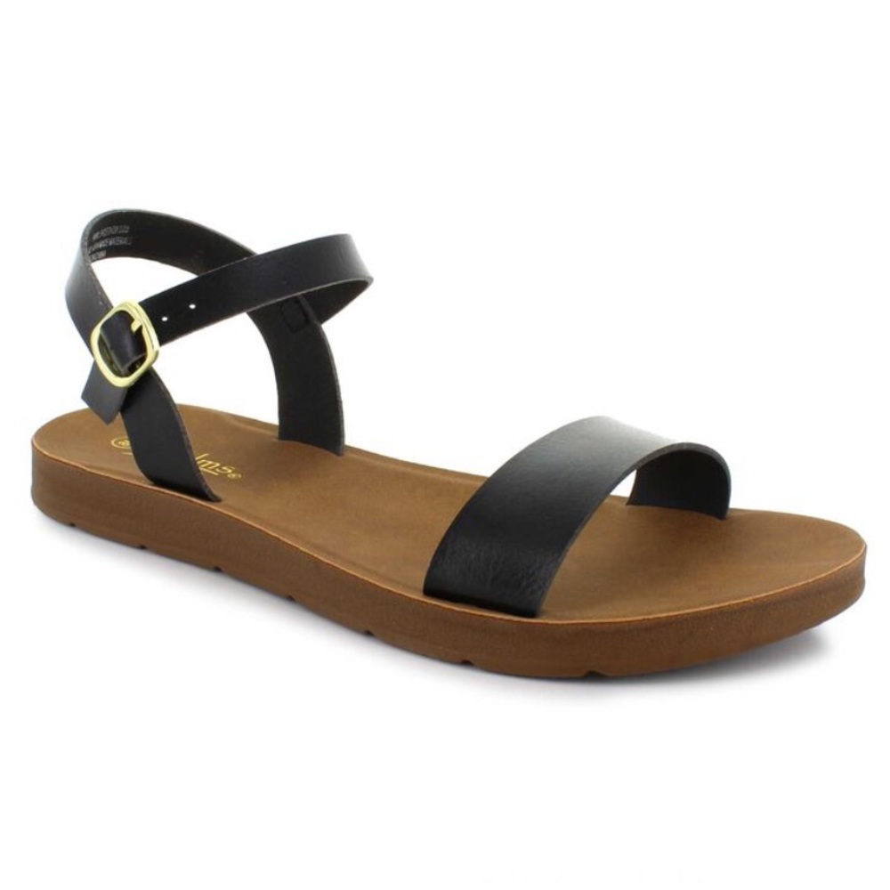 NIB Black Zoey Palms Strappy Sandals